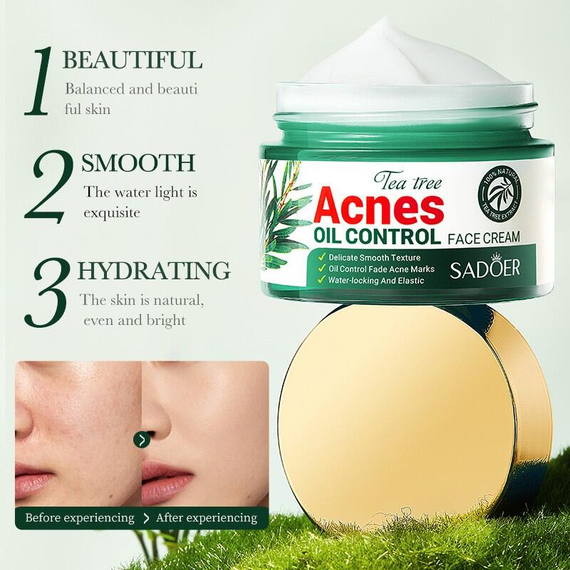 Crema Facial Control del Acné con Aceite de Árbol de Té - SADOER