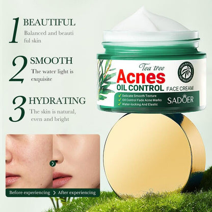 Crema Facial Control del Acné con Aceite de Árbol de Té - SADOER